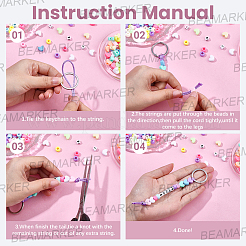 Kits de llaveros con letras y corazones para hacer uno mismo&nbsp;DIY-BM0001-55