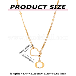 1 Stück Lasso-Halskette aus Edelstahl mit Buchstaben und Herzen für Damen&nbsp;NJEW-LP0002-87G-O