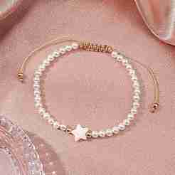 Bracelets de perles tressées en perles de coquillage&nbsp;BJEW-JB11479-02