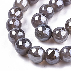 Galvanisieren natürliche Achat Perlen Stränge&nbsp;G-T131-55-30