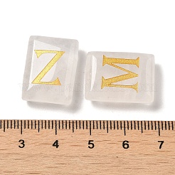 26 Stück natürliches Quarzkristall-Heilrechteck mit Buchstaben A~Z-Displaydekorationen&nbsp;G-K335-07A