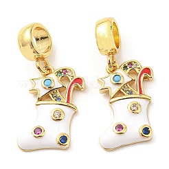 Colgantes de circonita cúbica micro pavé de latón chapado en oro real de 18k&nbsp;KK-M247-26G
