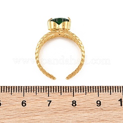 Offene Manschettenringe aus Edelstahl 304 und Zirkonia für Damen&nbsp;RJEW-G376-01G-03