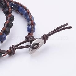 Deux boucles de bracelets d'enveloppe de pierres précieuses naturelles&nbsp;BJEW-JB03287