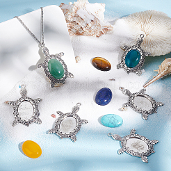DIY-Sets zur Herstellung von Edelsteinanhängern mit Schildkrötenmotiv&nbsp;DIY-SC0019-06