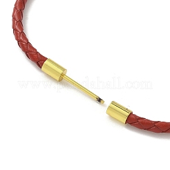 3 mm geflochtenes rundes Kunstlederband zum Basteln von Armbändern&nbsp;MAK-S075-01G-J