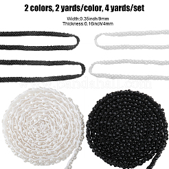 4 mètre de garniture perlée en résine bicolore&nbsp;SRIB-CA0001-04