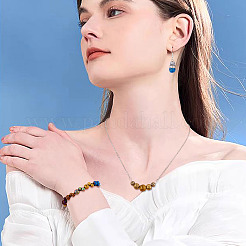 Fili di perle di roccia lavica naturale elettrolitica 100 pz 10 colori&nbsp;G-PJ0001-03C
