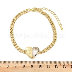 Bracelets à maillons en laiton avec zircone cubique de micro pave&nbsp;BJEW-M050-06G-02
