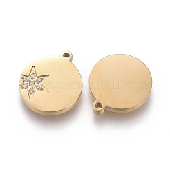 316 chirurgischer Edelstahl Micro Pave klare Zirkonia Charms&nbsp;STAS-I164-035G