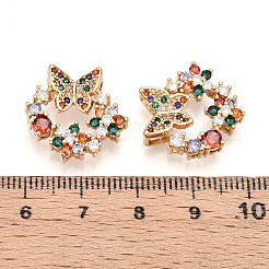 Pendentifs avec zircon cubiques à micro-pavés en laiton&nbsp;KK-N261-106G