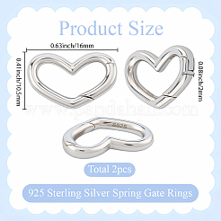 2 Stück 925 Sterlingsilber-Federtorringe&nbsp;STER-SC0001-55