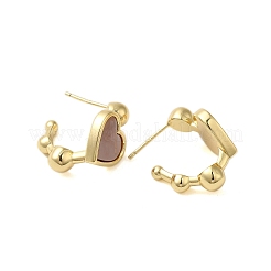 Aretes con forma de corazón y concha&nbsp;EJEW-K287-01G-12