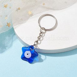 Portachiavi con ciondoli malocchio in vetro blu&nbsp;KEYC-JKC00730-02