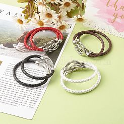 Geflochtene Kordel-Armbänder aus Rindslederimitat für Paare&nbsp;BJEW-JB06443