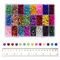 Perle di vetro crackle verniciate a spruzzo&nbsp;CCG-YW0001-02-6mm