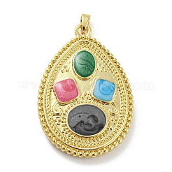 Pendenti smaltati in ottone placcato a cremagliera&nbsp;KK-Q804-25G