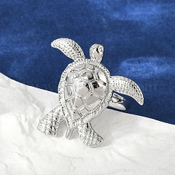 Bagues manchette en laiton tortue de mer pour femmes&nbsp;RJEW-A059-06P