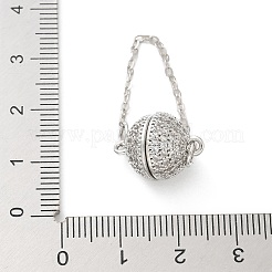 Messing Mikropflaster klare kubische Zirkonoxid Magnetverschlüsse&nbsp;KK-Z083-17P