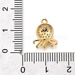 Breloques en laiton avec zircone cubique de micro pave&nbsp;KK-B131-02G-02