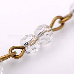 Fatti a mano rotonda perle di vetro catena per collane bracciali fare&nbsp;AJEW-JB00069-01