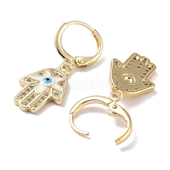Pendientes colgantes de latón chapado en oro real de 18k&nbsp;EJEW-L269-014G-02