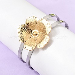 Bracelets manchettes bicolores en acier inoxydable 304 pour femmes&nbsp;BJEW-Z170-01GP-02