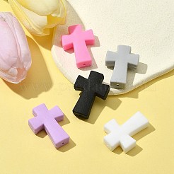 5 Stück 5 Farben Kreuz-Silikon-Fokalperlen&nbsp;SIL-FS0001-07