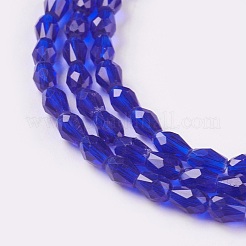 Sfaccettate perle di vetro fili&nbsp;GLAA-A036-F03
