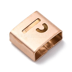Breloques coulissantes carrées en acier inoxydable 304 avec placage ionique (IP)&nbsp;STAS-L132-24P-RG
