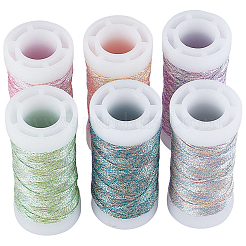 6 Rolle 6 Farben 6-lagiges metallisches Polyester-Stickgarn&nbsp;EMBR-CY0001-03