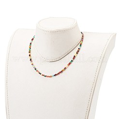 Sfaccettati agata naturale collana a perline&nbsp;NJEW-JN03308
