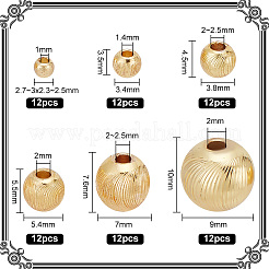 72 pz 6 perline in ottone stile&nbsp;KK-GO0001-09