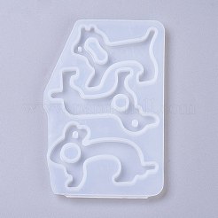 Moldes de silicona de calidad alimentaria para abrir puertas sin contacto con forma de perro y conejo&nbsp;DIY-K025-15