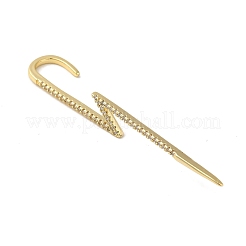 Orecchini a gancio cingolato avvolgenti in ottone con micro pavé di zirconi trasparenti da donna&nbsp;EJEW-C097-01G-01