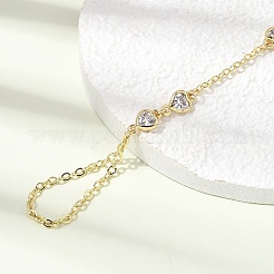 Bracelets mitaines en laiton avec micro pavé de zircons cubiques&nbsp;BJEW-C156-01G-04