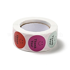 Rollo de pegatinas de agradecimiento de papel de puntos redondos&nbsp;X-DIY-D078-12