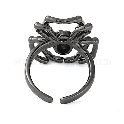 Halloween Spinne Messing Strass offene Manschettenringe&nbsp;RJEW-S419-01B-01