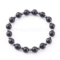 Set di braccialetti elastici con perline in legno naturale&nbsp;BJEW-JB05999