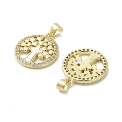 Pendentifs avec zircon cubiques à micro-pavés en laiton&nbsp;KK-D384-06G-03