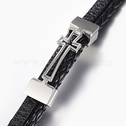 Bracelets en cuir tressé&nbsp;X-BJEW-E324-A05