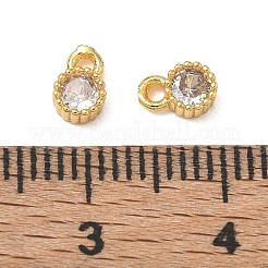 Breloques de zircone cubique clair pavés en laiton&nbsp;CU-CBABB5B-06G