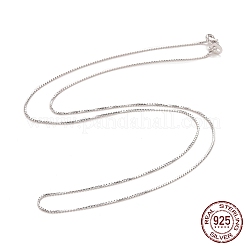 Rhodinierte 925-Sterlingsilber-Kastenkette für Damen&nbsp;NJEW-M190-02C-P