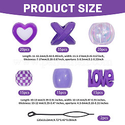 2 borsa 2 stili di perline per capelli in resina per strumento per intrecciare i capelli&nbsp;DIY-CA0008-38B
