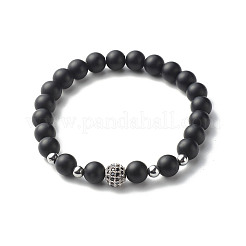 Juego de pulseras elásticas de aguamarina de imitación de calcedonia natural de cristal reiki para hombres y mujeres&nbsp;BJEW-JB06806-01
