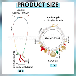 2 pièce 2 styles de colliers pendentifs en alliage émail&nbsp;NJEW-PH01662