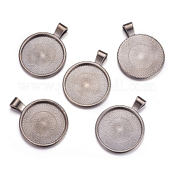 Metall-Legierung Anhänger Fassungen für Cabochons&nbsp;X-PALLOY-A15654-B