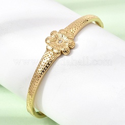 Bracciali rigidi da donna in acciaio inossidabile 304 con strass di cristallo e chiusura a cerniera.&nbsp;SA-CBA61B8-07G