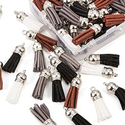 60pcs 4 Farben faux Wildleder Quaste Anhänger Dekorationen&nbsp;FIND-LS0001-04D