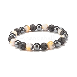 Bracciale elasticizzato con pietre dure&nbsp;BJEW-JB07972